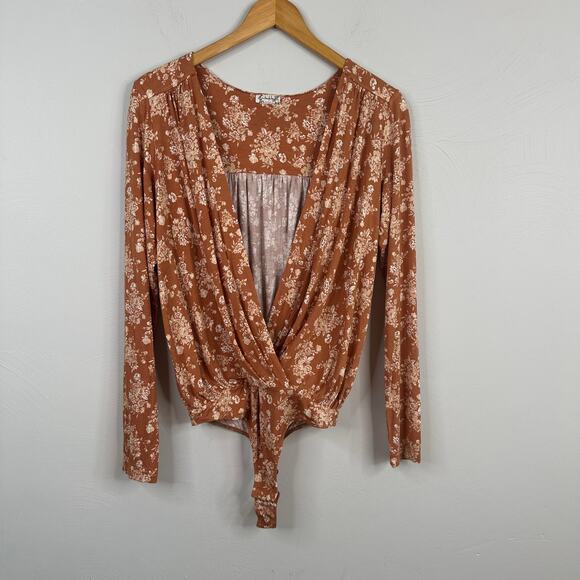 Free People Orange & White Spring Combo Turnt Bodysuit - Picture 4 of 11